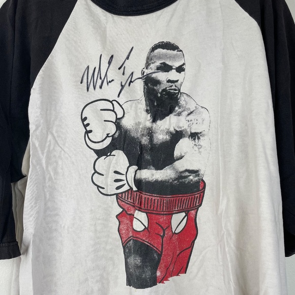 Mike Tyson Signed Mickey Mouse Hands Shirt Autographed at a Strip Club In Vegas - Picture 3 of 12